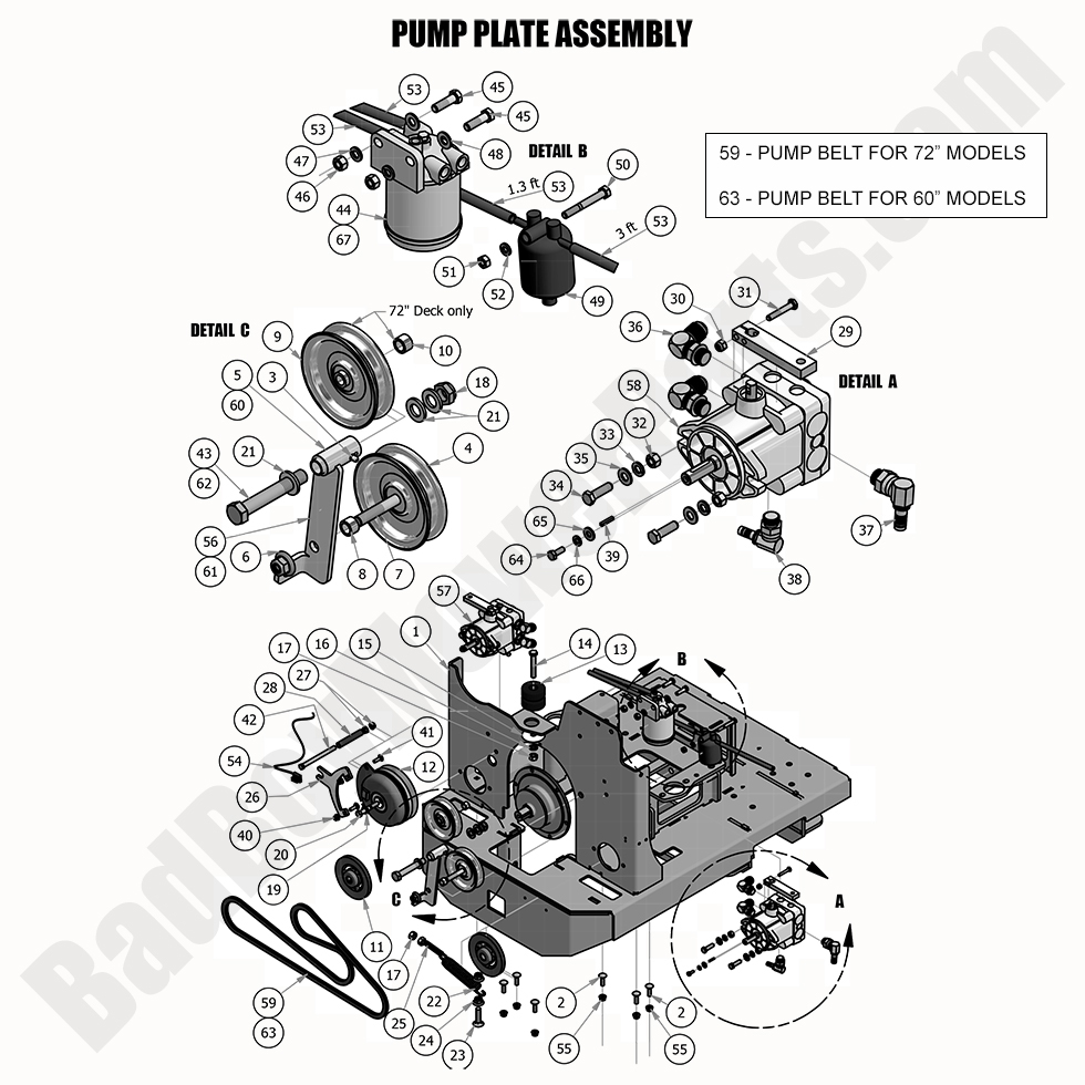 2361 - Bad Boy Mower Parts Lookup > 2019 > Diesel - 1500cc > Pump Plate Assembly